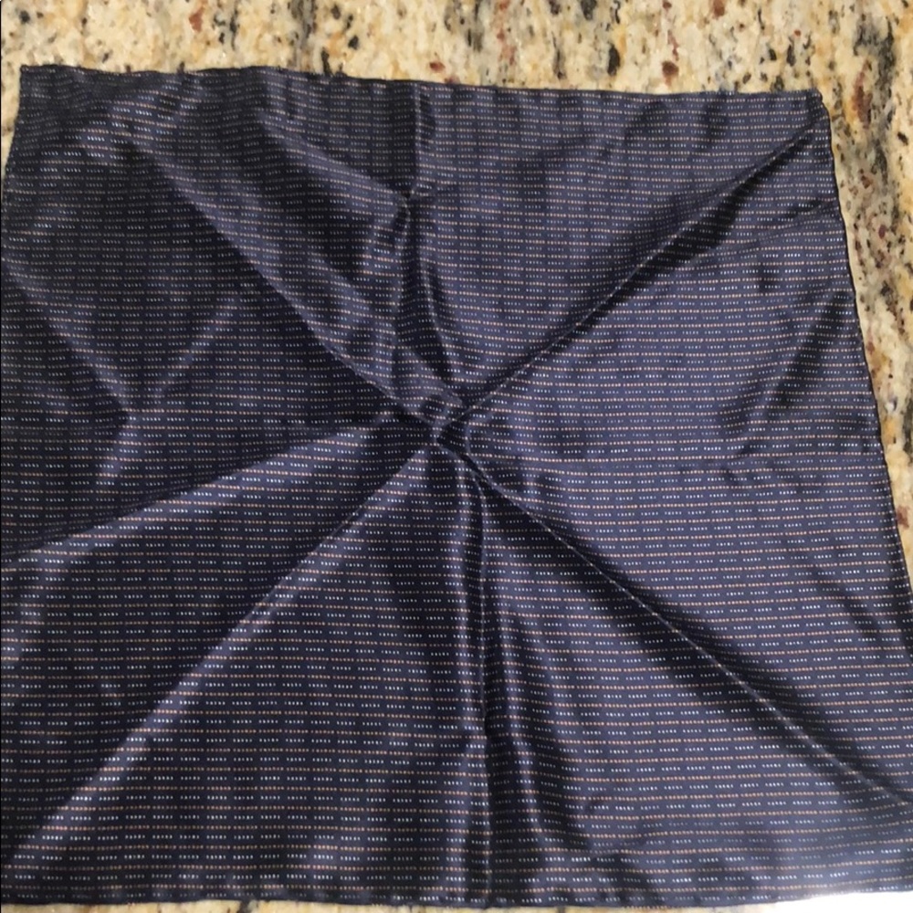 Italian silk pocket square navy, light blue, brown